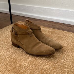 Saint Laurent Men's Tan Suede Ankle Boots